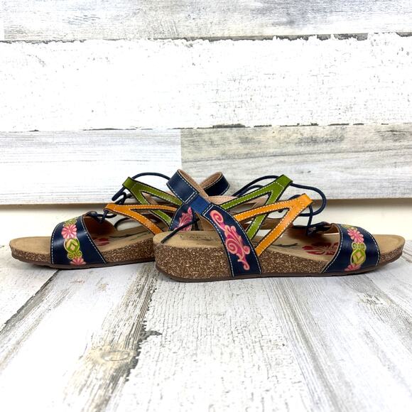 L’Artiste Women’s 10 Spring Step Loma Multicolor Leather Lace Strappy Sandal NEW - Picture 6 of 9